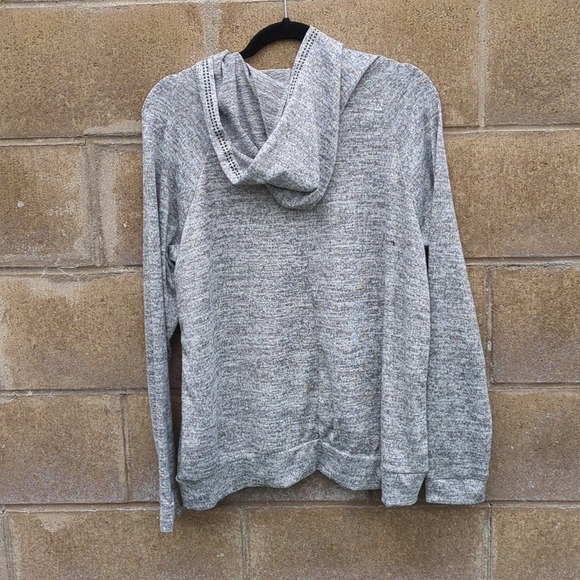 SJS Womens Gray Love Rhinestone Hoodie Plus Size 1X - Picture 4 of 7